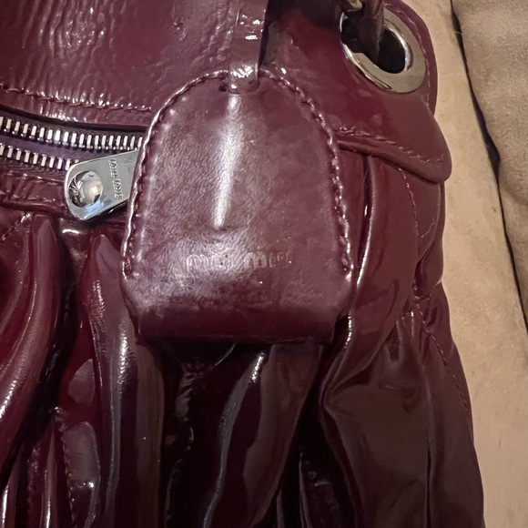 MIU MIU Gray Matelassé Ruffled Puff Leather - Picture 10 of 16